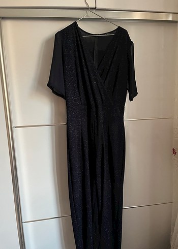 Lacivert V Yaka Uzun Salaş Tulum - Görsel 2