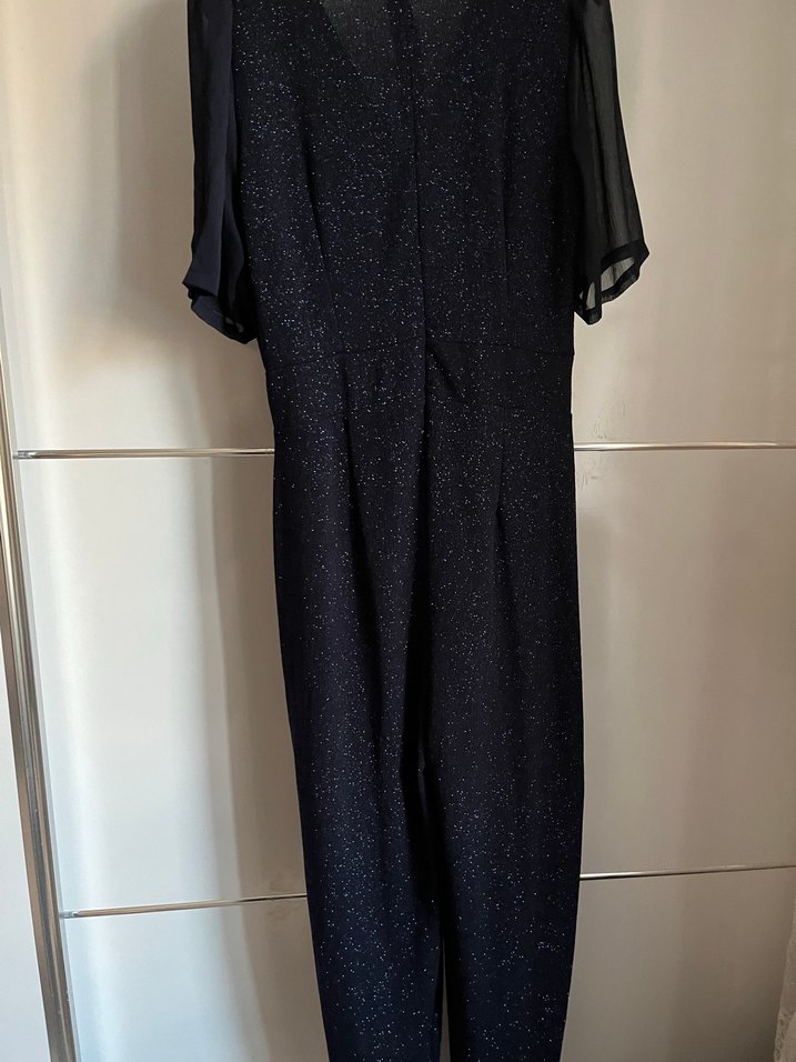 Lacivert V Yaka Uzun Salaş Tulum - Görsel 4