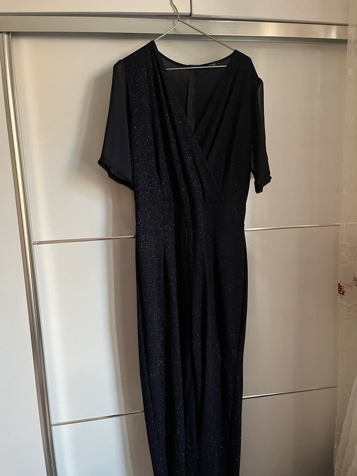 Lacivert V Yaka Uzun Salaş Tulum - Görsel 2