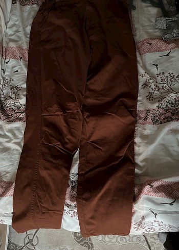 Kahverengi Midi Kadın Keten Pantolon - Görsel 2