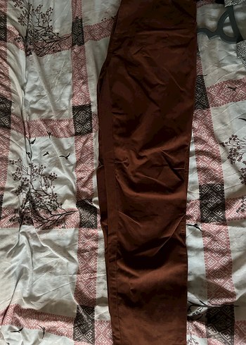 Kahverengi Midi Kadın Keten Pantolon - Görsel 3