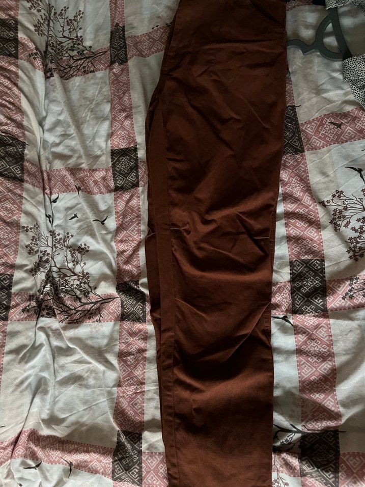 Kahverengi Midi Kadın Keten Pantolon - Görsel 3