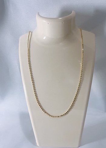 Zincir Detaylı gold çeliki Midi Kolye 45 cm