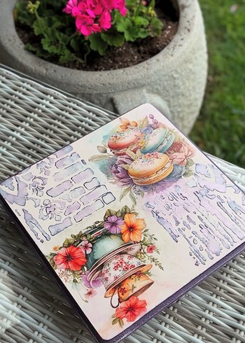 Bohem Tarzda Çiçek ve Makaron Desenli Dekoratif Sunumluk - Görsel 3