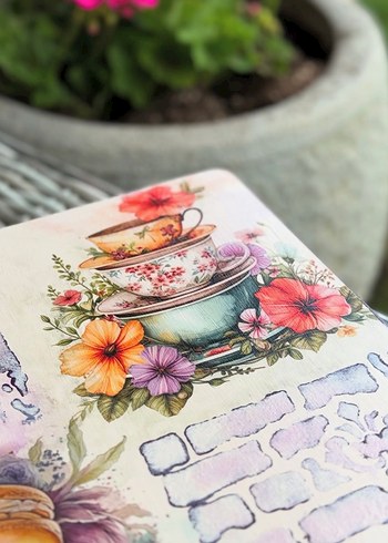 Bohem Tarzda Çiçek ve Makaron Desenli Dekoratif Sunumluk - Görsel 2