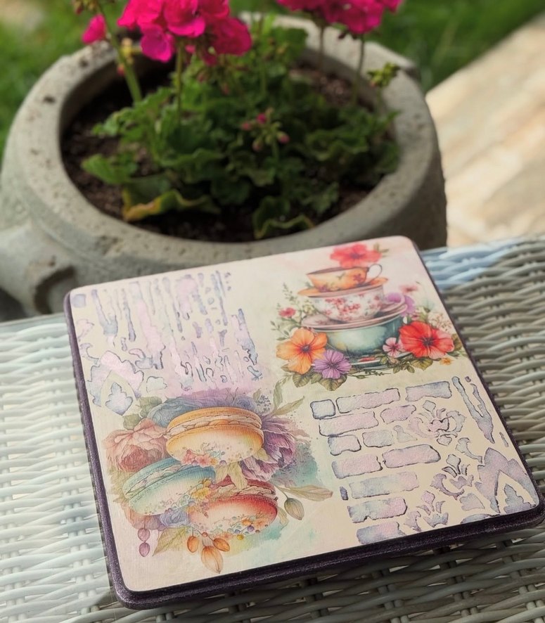 Bohem Tarzda Çiçek ve Makaron Desenli Dekoratif Sunumluk - Görsel 4