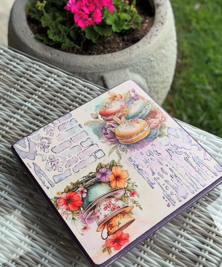 Bohem Tarzda Çiçek ve Makaron Desenli Dekoratif Sunumluk - Görsel 3