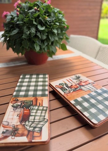 Yeşil Kareli Mutfak Servis Tahtası - Görsel 4