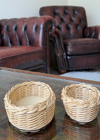 Rattan örgü Sepet Seti - Görsel 4