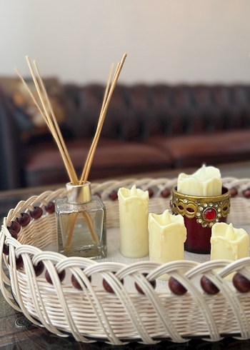 Dekoratif Rattan Örgü Tepsi - Görsel 2