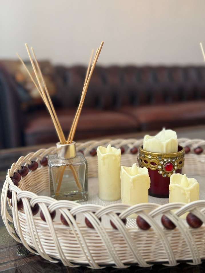 Dekoratif Rattan Örgü Tepsi - Görsel 2