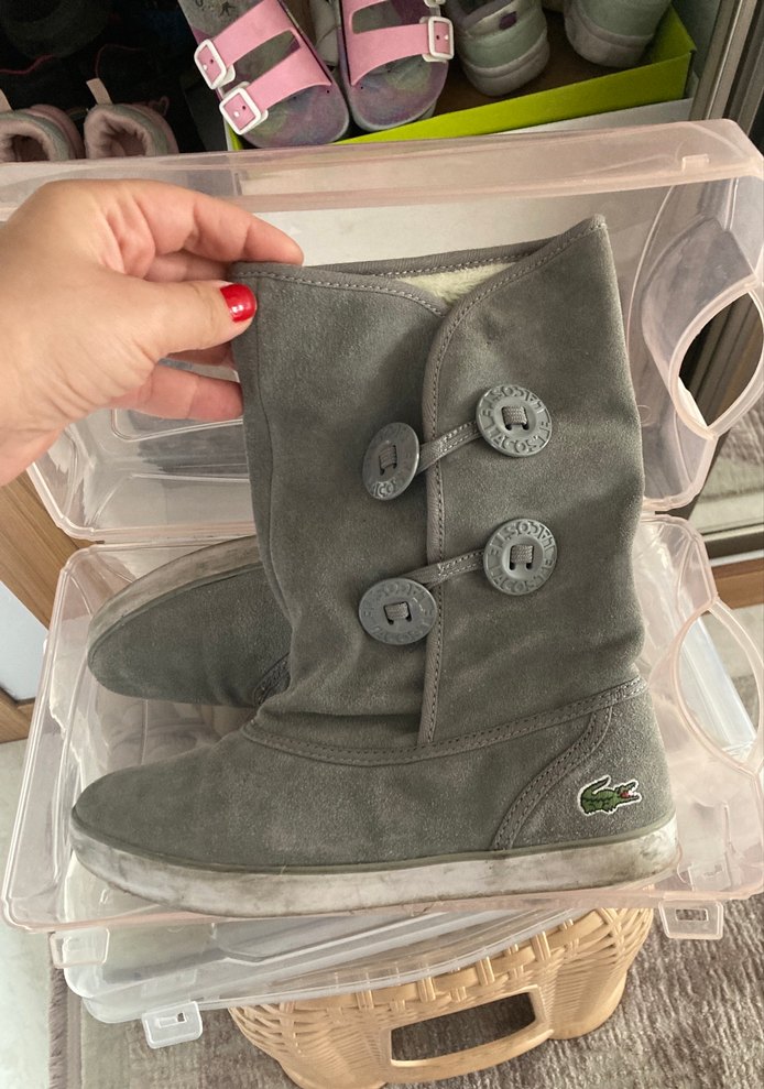 Gri kadın Lacoste 37 Düğmeli Bot - Görsel 2