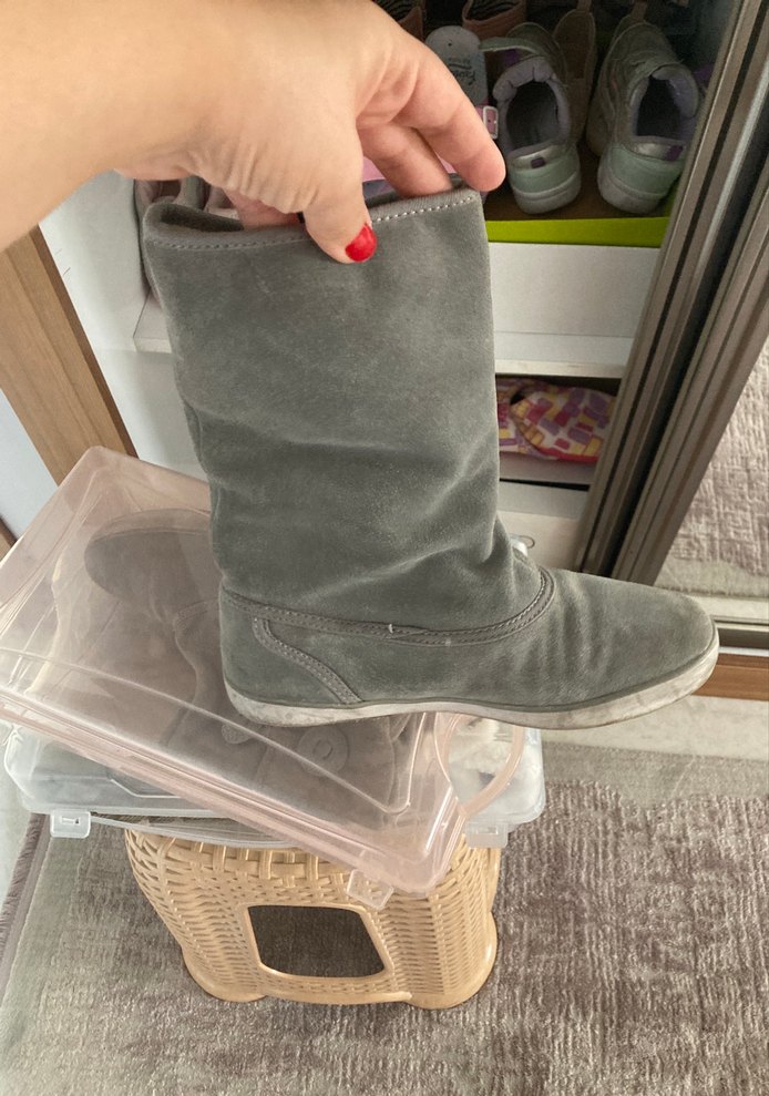 Gri kadın Lacoste 37 Düğmeli Bot - Görsel 5