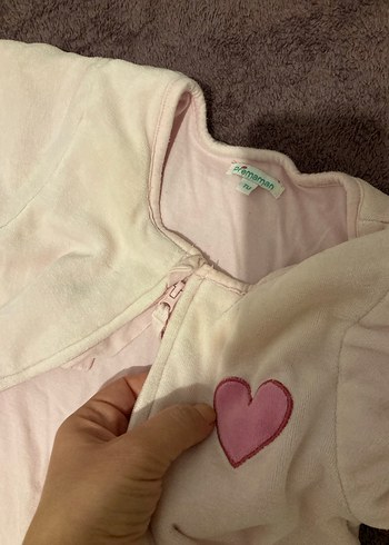 4-12ay /Kız Bebek Pembe Fermuarlı Polar Uyku Tulumu - Görsel 6