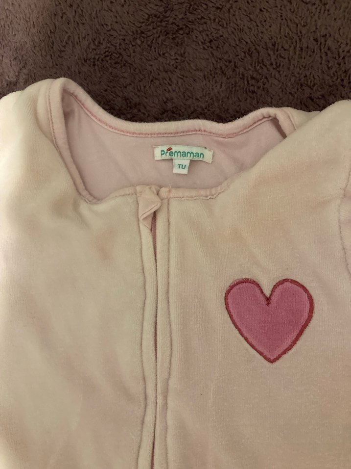 4-12ay /Kız Bebek Pembe Fermuarlı Polar Uyku Tulumu - Görsel 2