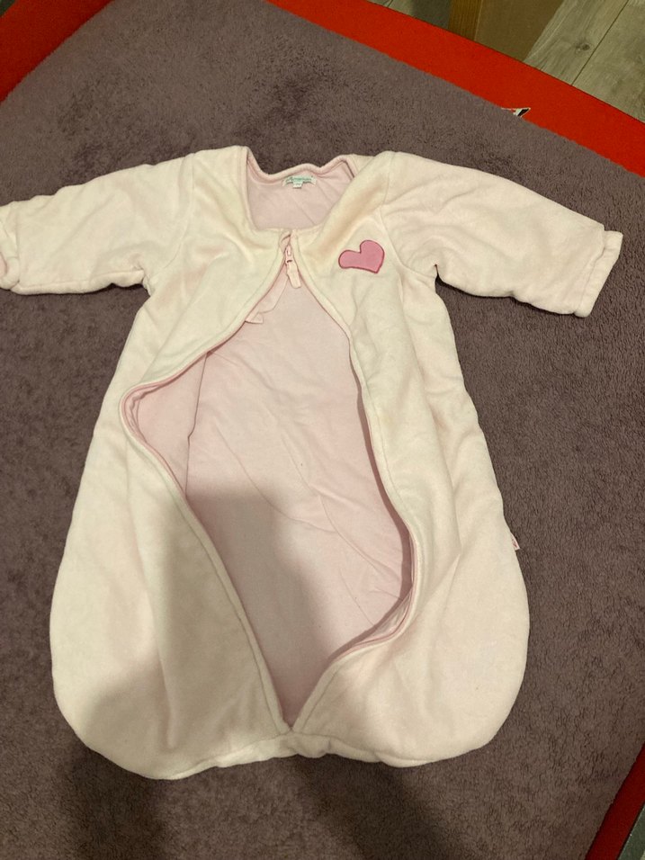 4-12ay /Kız Bebek Pembe Fermuarlı Polar Uyku Tulumu - Görsel 3