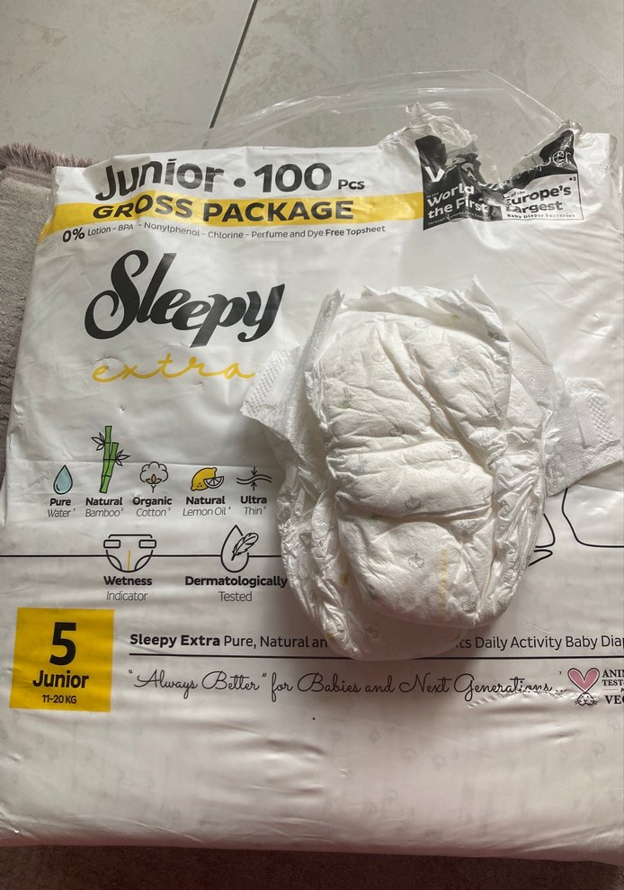 Sleepy Junior Bebek Bezi 5 Numara 100'lü - Görsel 2