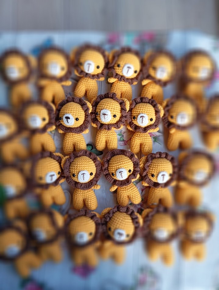 Renkli El Örgüsü Aslan Peluş Oyuncak - Görsel 2