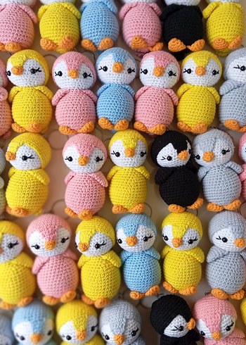 Pembe Renkli Örgü Peluş Oyuncak - Görsel 4