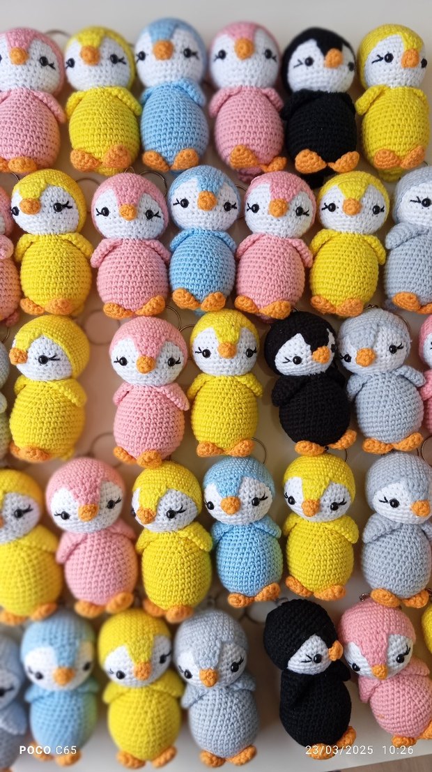 Pembe Renkli Örgü Peluş Oyuncak - Görsel 4