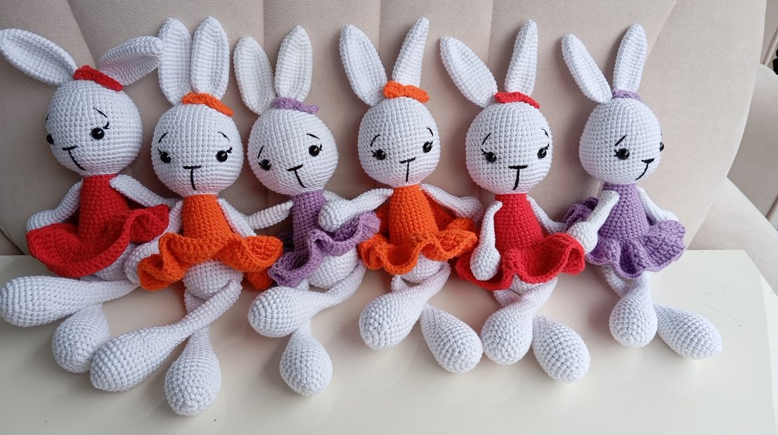 Mor El Örgüsü Tavşan Bebek - Görsel 3