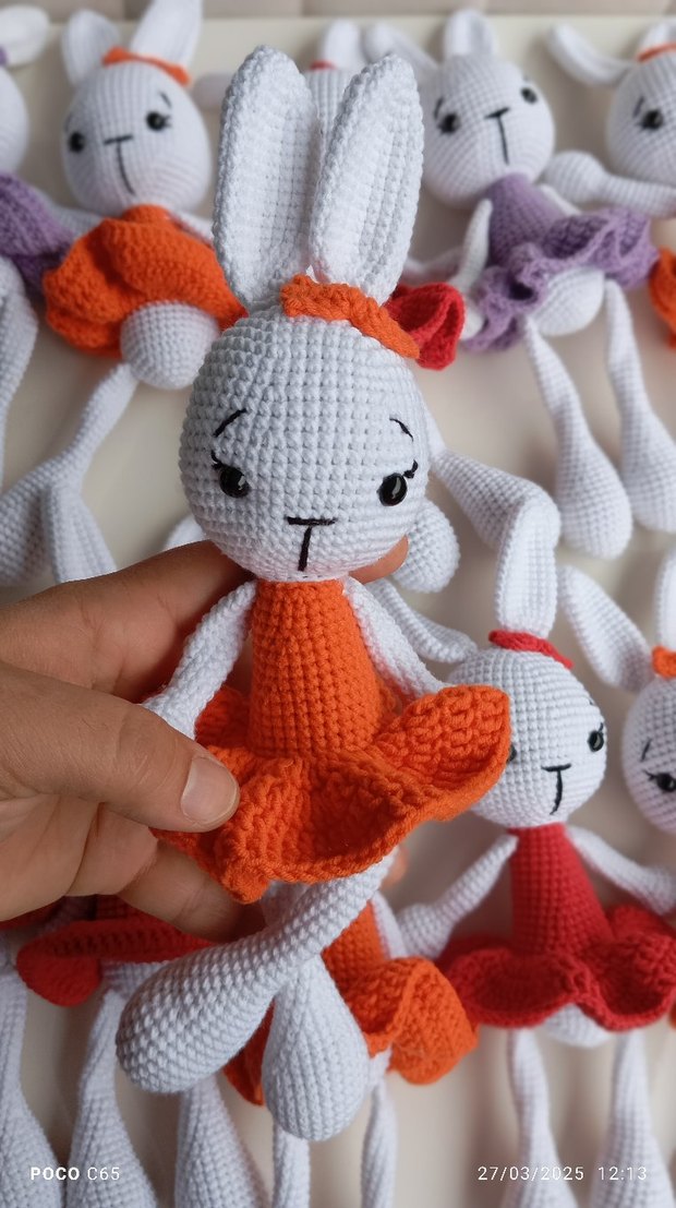 Mor El Örgüsü Tavşan Bebek - Görsel 2