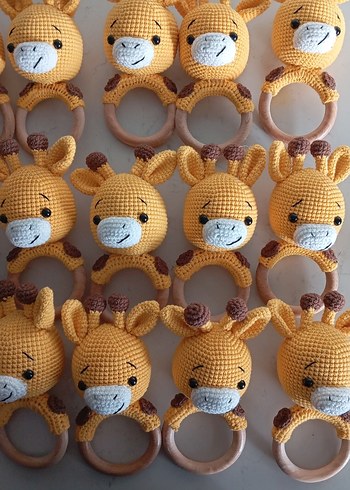 Renkli Örgü Zürafa ve Tavşan Diş Kaşıyıcı - Görsel 3