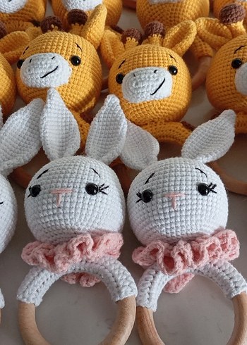 Renkli Örgü Zürafa ve Tavşan Diş Kaşıyıcı - Görsel 2