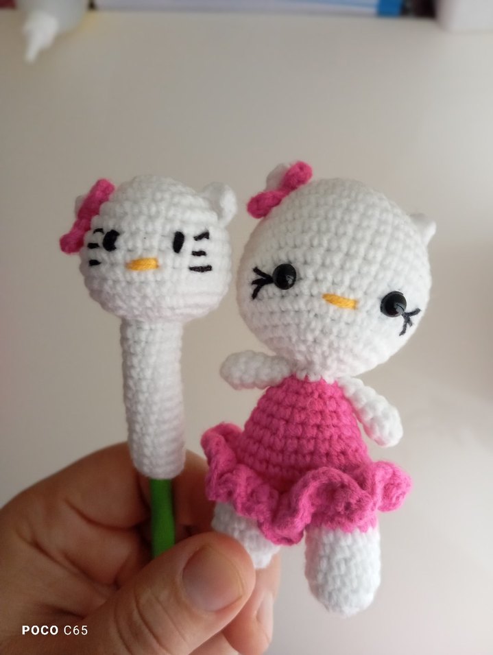 Pembe Renkli El Örgüsü Peluş Oyuncak - Görsel 2