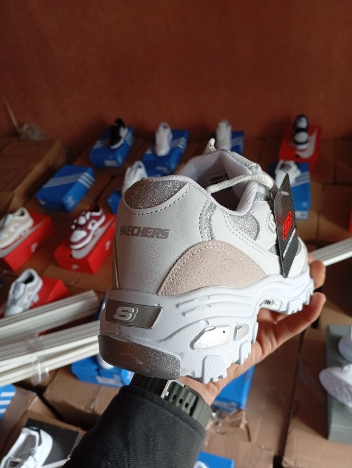 ithal orijinal Beyaz Bağcıklı Yüksek Topuklu Kadın Spor Ayakkabı - Görsel 3