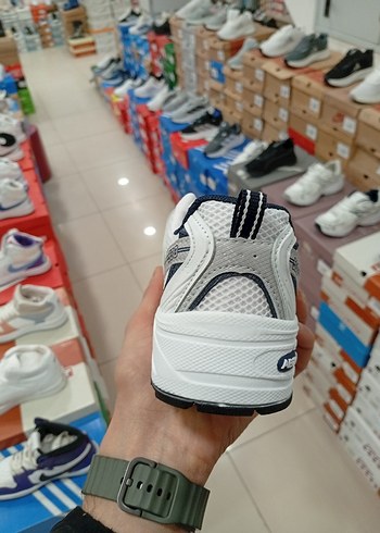 Beyaz Gri lacivert Kadın Spor Ayakkabı Velcro Bağlı - Görsel 7