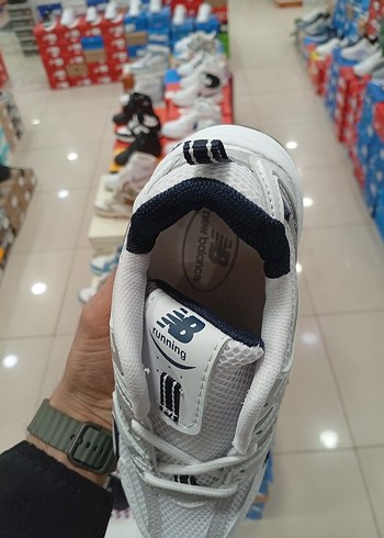 Beyaz Gri lacivert Kadın Spor Ayakkabı Velcro Bağlı - Görsel 3