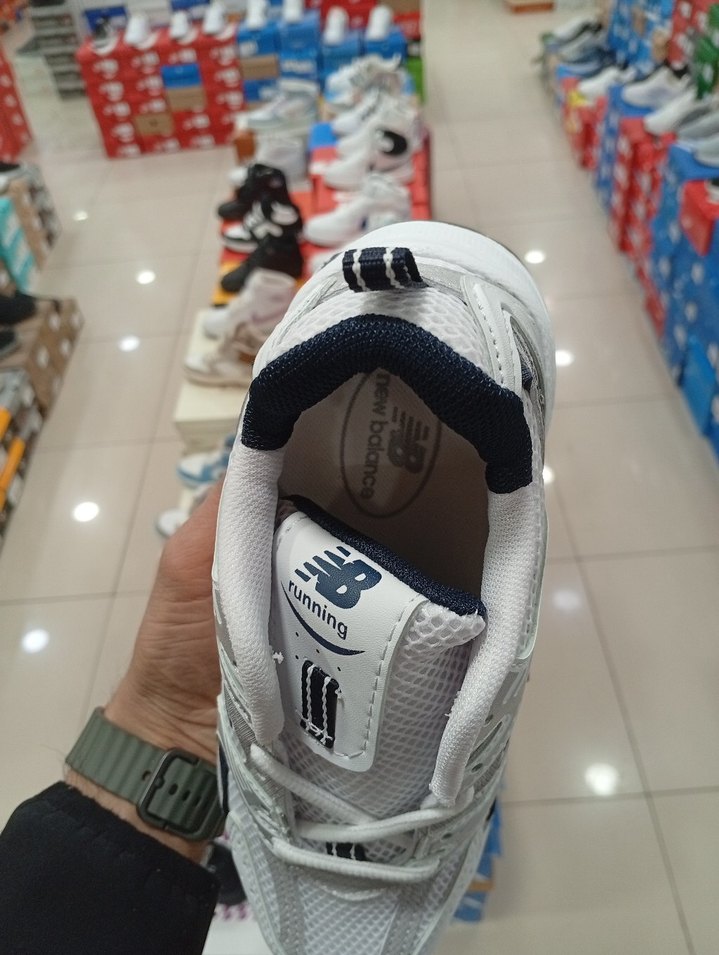 Beyaz Gri lacivert Kadın Spor Ayakkabı Velcro Bağlı - Görsel 3