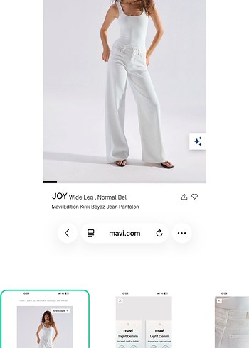 Mavi Jeans Joy Beyaz Genis Paca Jean Pantolon