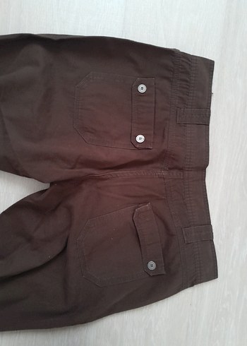 Collezione Kahverengi Keten Bol Kesim Kadın Pantolon