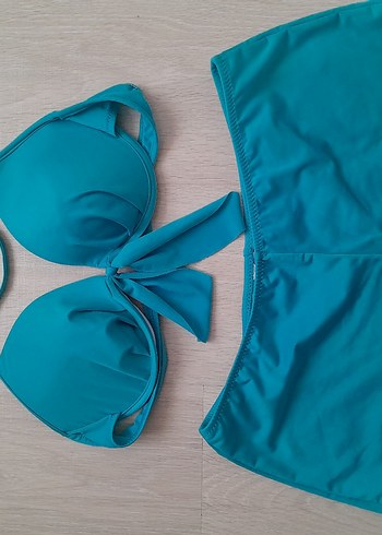 Turkuaz Mini Straplez Bikini Takımı