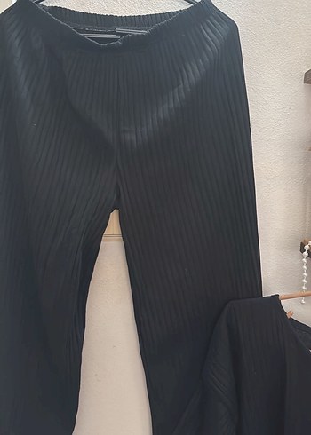 xxl Beden siyah Renk Kadın Siyah Pileli pamuklu takım