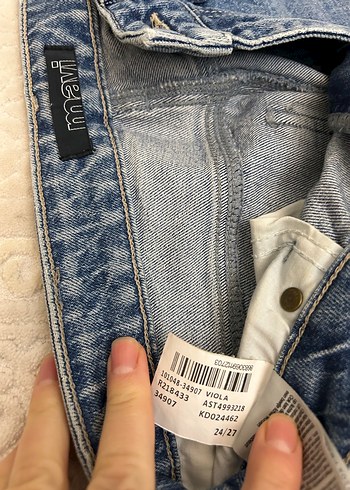 Mavi Bağcıklı Normal Kesim Kadın Kot Pantolon - Görsel 2