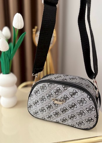 Gri Çiçek Desenli Modern Klasik Makyaj Çantası - Görsel 4