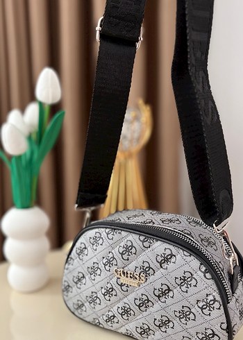 Gri Çiçek Desenli Modern Klasik Makyaj Çantası - Görsel 5