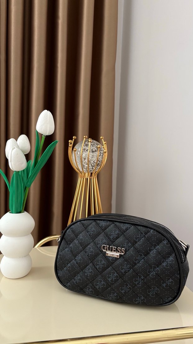 Siyah Çiçek Desenli Kadın Çapraz Çanta - Görsel 4