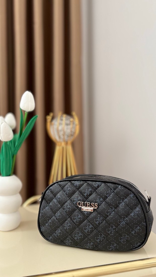 Siyah Çiçek Desenli Kadın Çapraz Çanta - Görsel 3