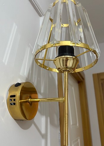 Altın Renkli Kristal Duvar Lambası 2 ADET - Görsel 6