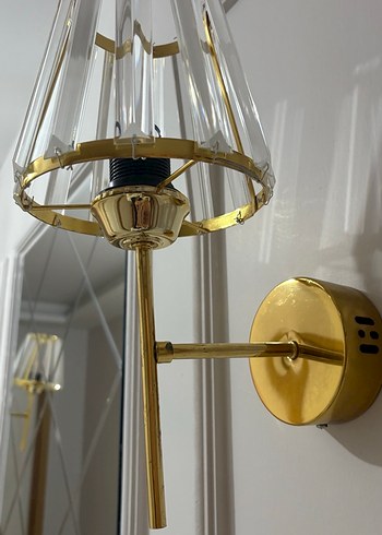 Altın Renkli Kristal Duvar Lambası 2 ADET - Görsel 3