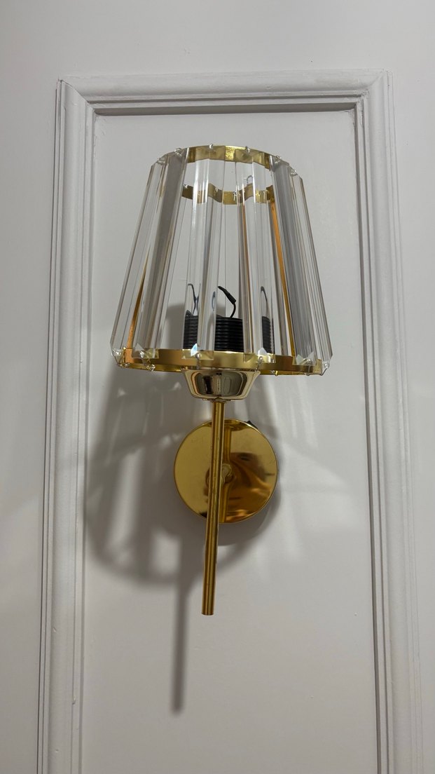 Altın Renkli Kristal Duvar Lambası 2 ADET - Görsel 5