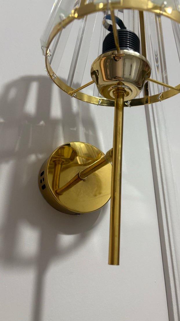 Altın Renkli Kristal Duvar Lambası 2 ADET - Görsel 2