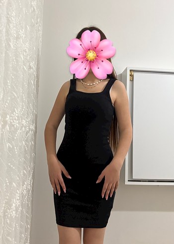 Siyah Kolsuz Midi Düz Kesim Elbise - Görsel 2