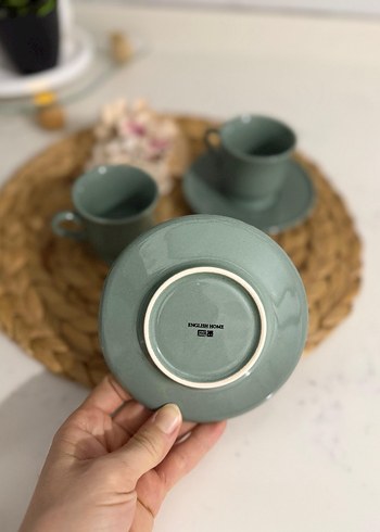 Pastel Yeşil Seramik Fincan Takımı - Görsel 3
