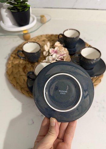 Koyu Mavi Seramik Fincan Takımı - Görsel 2