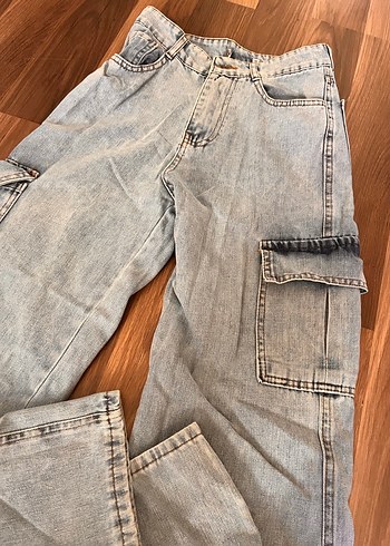 26 Beden mavi Renk Kadın Jean Bol Kesim Midi Denim Pantolon